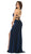 May Queen - MQ1671 Strappy Open Back Fitted Long Dress In Blue