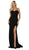 May Queen - MQ1673 Scallop Trimmed Lace Bustier Evening Gown In Black