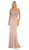 May Queen - MQ1674 Embroidered Plunging V-neck Trumpet Dress In Purple