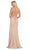 May Queen - MQ1674 Embroidered Plunging V-neck Trumpet Dress In Purple