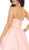 May Queen - MQ1678 Spaghetti Straps Corset Back Long Satin Gown In Pink