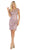 May Queen - MQ1684 Appliqued Scoop Cocktail Dress In Purple