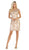 May Queen - MQ1684 Appliqued Scoop Cocktail Dress In Neutral