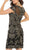 May Queen - MQ1684 Appliqued Scoop Cocktail Dress In Black