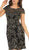 May Queen - MQ1684 Appliqued Scoop Cocktail Dress In Black