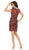 May Queen - MQ1684 Appliqued Scoop Cocktail Dress In Red