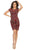 May Queen - MQ1684 Appliqued Scoop Cocktail Dress In Red