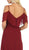 May Queen - MQ1686 Draping Off Shoulder Chiffon Long Dress In Red
