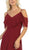 May Queen - MQ1686 Draping Off Shoulder Chiffon Long Dress In Red