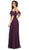 May Queen - MQ1686 Draping Off Shoulder Chiffon Long Dress In Purple