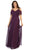 May Queen - MQ1686 Draping Off Shoulder Chiffon Long Dress In Purple
