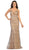 May Queen - MQ-1689 Beaded Plunging Illusion Inset Gown