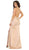 May Queen - MQ1690 Deep V-neck Trumpet Dress In Pink