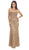 Dazzling Strapless Sequins Lace Applique and Beaded Long Dress