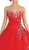 May Queen - Floral Jeweled Sweetheart Formal Ballgown in Red