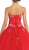 May Queen - Floral Jeweled Sweetheart Formal Ballgown in Red