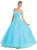 May Queen - Floral Jeweled Sweetheart Formal Ballgown in Blue