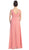 V-Neck Crystal Ornate Empire Waist  A-Line Evening Dress
