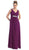 V-Neck Crystal Ornate Empire Waist  A-Line Evening Dress