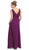 V-Neck Crystal Ornate Empire Waist  A-Line Evening Dress