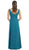 May Queen - V-Neck Crystal Ornate Empire Waist  A-Line Evening Dress