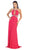 High Halter Keyhole Cutout Prom Gown