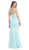 May Queen - Fashionable Embellished Strapless Ruched Bodice Long Dress in Blue