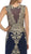 May Queen - RQ-7436 Gilded Sheer Jewel Sheath Evening Dress In Blue