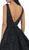 May Queen - Illusion Plunging Sleeveless Cocktail Dress in Black