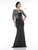 Marsoni By Colors - MV1001 Jeweled Bolero Faille Trumpet Gown in Black