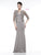 Marsoni By Colors - MV1001 Jeweled Bolero Faille Trumpet Gown in Silver