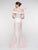 Marsoni By Colors - MV1003 Off Shoulder Jewel Accented Mermaid Gown In Pink