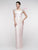 Marsoni By Colors - MV1004 Jewel Beaded Shoulders Satin Column Gown In Pink