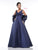 Marsoni By Colors - MV1009 Sleeveless V-Neck Long Satin Gown In Blue