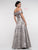 Marsoni By Colors - MV1013 Off-Shoulder Lace A-line Dress In Silver