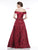 Marsoni By Colors - MV1013 Off-Shoulder Lace A-line Dress In Red