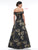 Marsoni By Colors - MV1014 Embellished Off-Shoulder Jacquard Ballgown In Black and Gold
