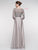 Marsoni By Colors - MV1016 Beaded V Neck A-Line Faille Gown In Silver