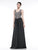 Marsoni By Colors - MV1021 Embroidered V-neck A-line Dress In Black and Silver