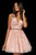 Sherri Hill - 52157 Beaded Lace Tulle V Neck A Line Short Dress In Pink
