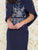 Mac Duggal Couture - 79133D Capelet Floral Embroidered Evening Gown in Blue