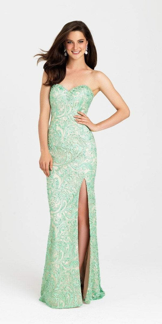 Madison James - 16-304 Dress in Light Green Nude