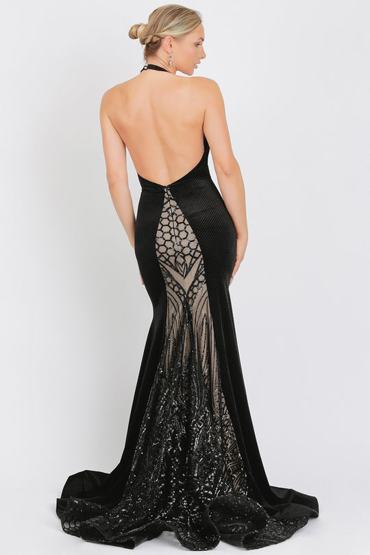 Maira Sequin Velvet Black