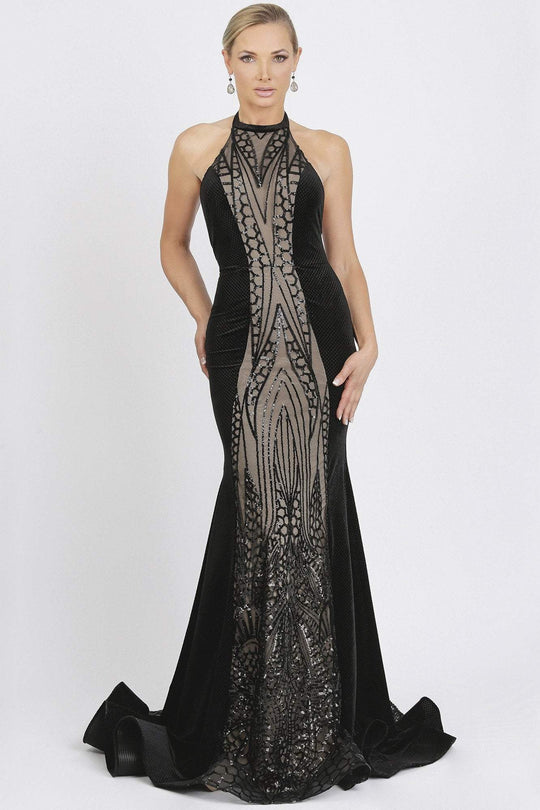 Baccio Couture - Maira Sequin Velvet Black