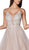 Cinderella Divine - CJ520 Jewel Studded Lace Plunging Bodice Gown In Pink