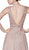 Cinderella Divine - CJ524 Metallic Plunging V-Neck A-Line Dress In Pink