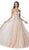 Cinderella Divine - CJ502 Strapless Illusion Corset Boned A-Line Gown In Pink