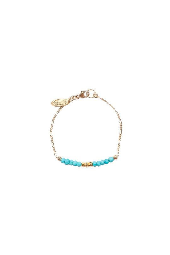 Heather Gardner - Mermaid Gemstone Kids Bracelet in Gold w/Turquoise