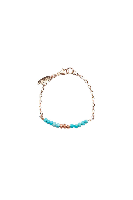 Heather Gardner - Mermaid Gemstone Kids Bracelet in Rose Gold w/Turquoise