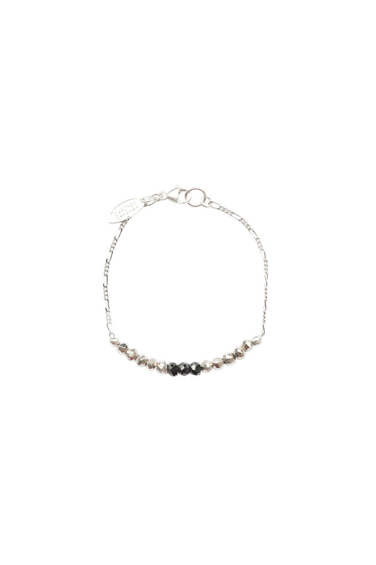Mermaid Gemstone Kids Bracelet in Gunmetal w/Onyx